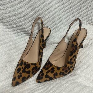 Leopard Print Slingback Heels